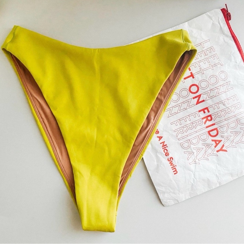 Left On Friday Yellow & Tan Bikini Bottom